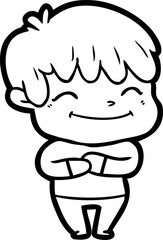 happy cartoon boy