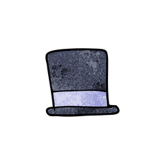 freehand textured cartoon top hat