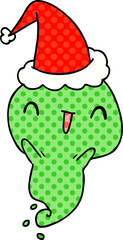 hand drawn christmas cartoon of kawaii ghost