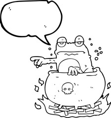 freehand drawn speech bubble cartoon halloween toad