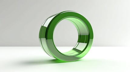 Green ring glasses symbol, illustration for product presentation template, copy space background. Ai generative