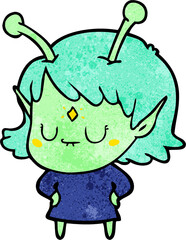 cartoon alien girl