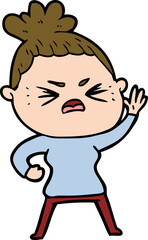 cartoon angry woman