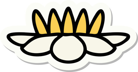 Naklejka premium sticker of tattoo in traditional style of a lily pad flower