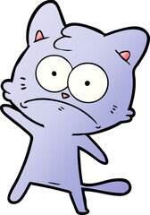 cartoon nervous cat