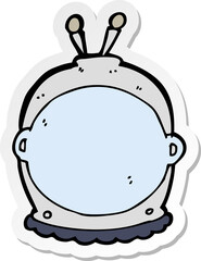 sticker of a cartoon space helmet