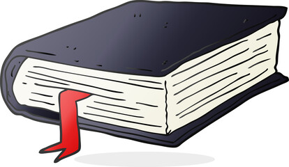 freehand drawn cartoon thick book