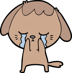 cute puppy crying cartoon