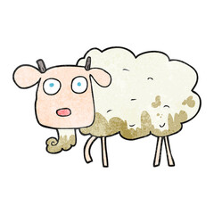 freehand textured cartoon muddy goat