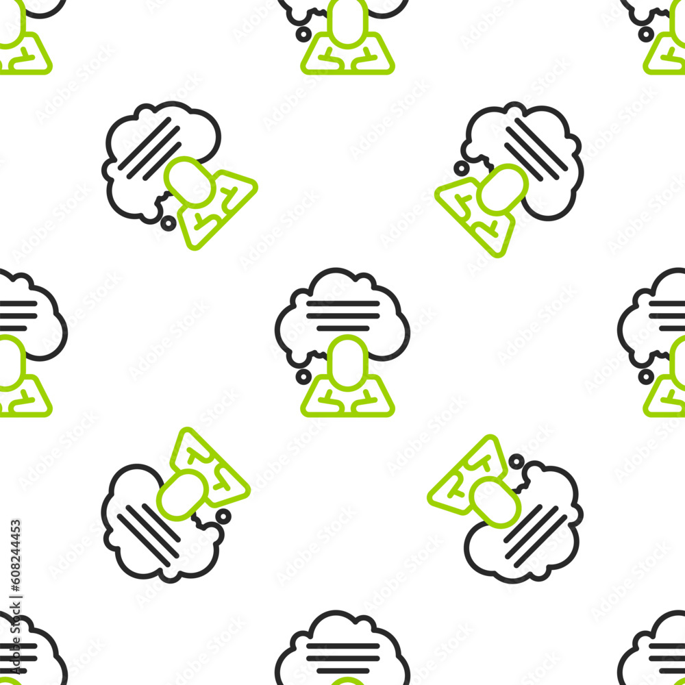 Poster line speech bubble chat icon isolated seamless pattern on white background. message icon. communicat