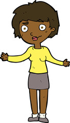 cartoon confused woman