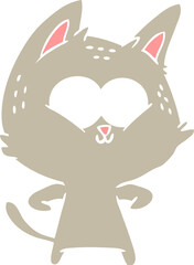 flat color style cartoon cat
