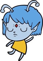 cartoon alien girl