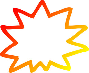 Fototapeta premium warm gradient line drawing of a cartoon explosion