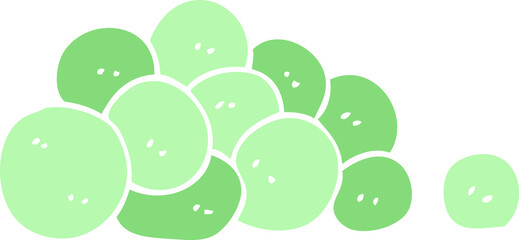 flat color illustration of peas