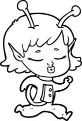 cartoon alien girl