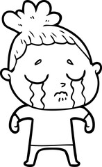 cartoon crying woman