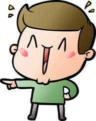 cartoon excited man