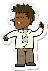 Fototapeta premium sticker of a cartoon man with good idea