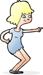 cartoon girl pointing
