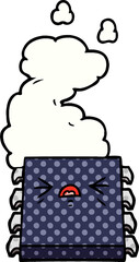 cartoon overheating computer chip