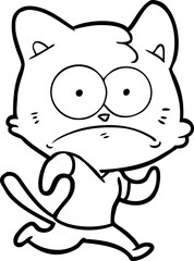 cartoon nervous cat