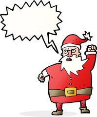 cartoon santa claus with speech bubble