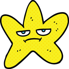 comic book style cartoon star fish