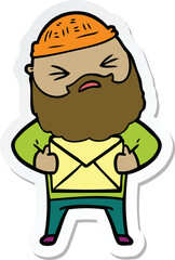 sticker of a cartoon man with beard