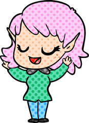 happy cartoon elf girl