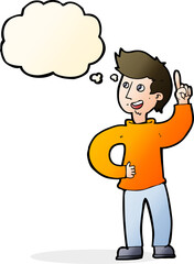 cartoon man with idea with thought bubble