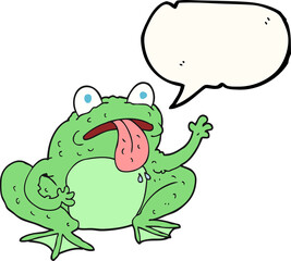 freehand drawn speech bubble cartoon frog