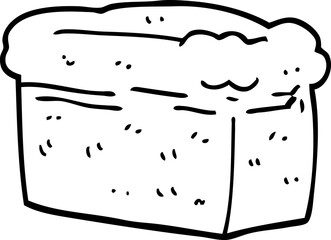 line drawing cartoon loaf of bread