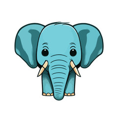 Elephant Cartoon Mascot Cute icon illustration