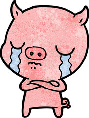 cartoon pig crying