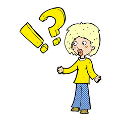 cartoon surprised woman