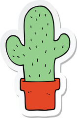 sticker of a cartoon cactus
