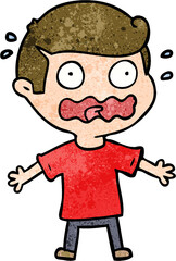 cartoon man totally stressed out