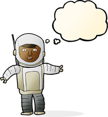 cartoon astronaut with thought bubble