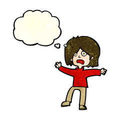 Obraz premium cartoon unhappy person with thought bubble