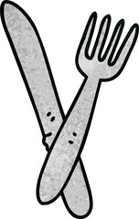 hand drawn quirky cartoon cutlery