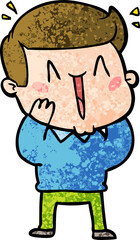 Obraz premium cartoon excited man