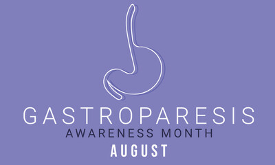 August is gastroparesis awareness month. background, banner, card, poster, template. Vector illustration.