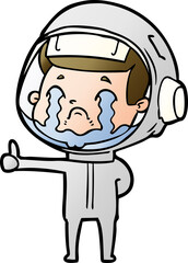 cartoon crying astronaut