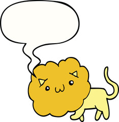 cartoon lion with speech bubble