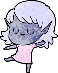 happy cartoon elf girl