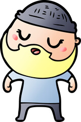 cute cartoon man with beard