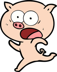 cartoon pig running