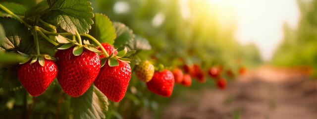 strawberries grow in the garden harvest. Generative Ai,