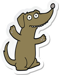 sticker of a cartoon dog
